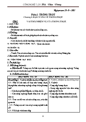 Giáo án tự chọn Công nghệ lớp 7 - Tiết 1 đến 29 - Năm học 2015-2016 - Hà Văn Vương
